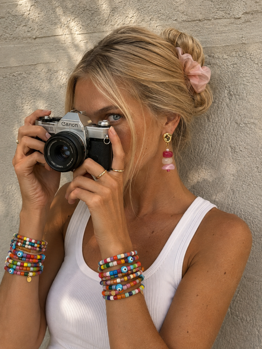 Lucky Mosaic – Colorful Evil Eye Beaded Bracelet
