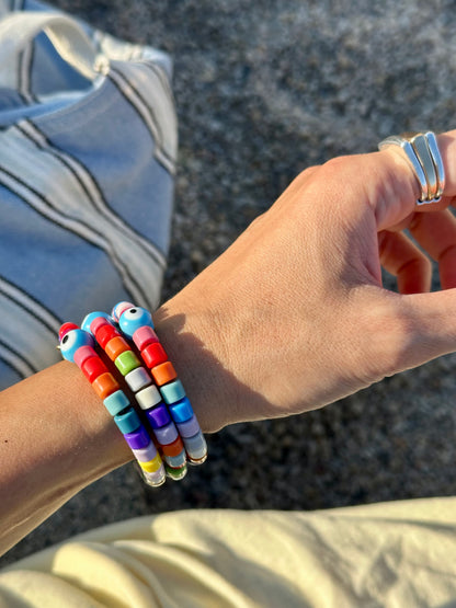 Lucky Mosaic – Colorful Evil Eye Beaded Bracelet